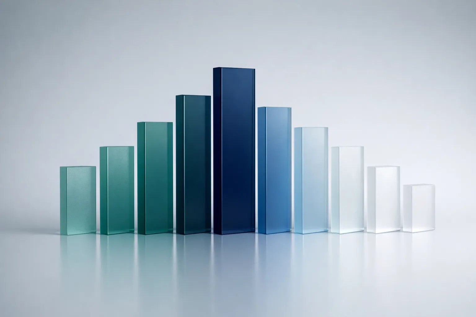 Ordered geometric slabs representing the MoSCoW prioritization of features in the product development lifecycle.